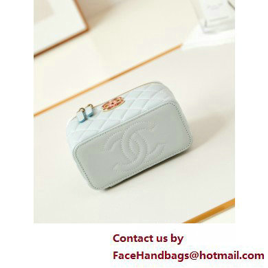 Chanel Lambskin, Resin  &  Gold-Tone Metal Clutch with Chain Bag AP3213 Light Blue 2025